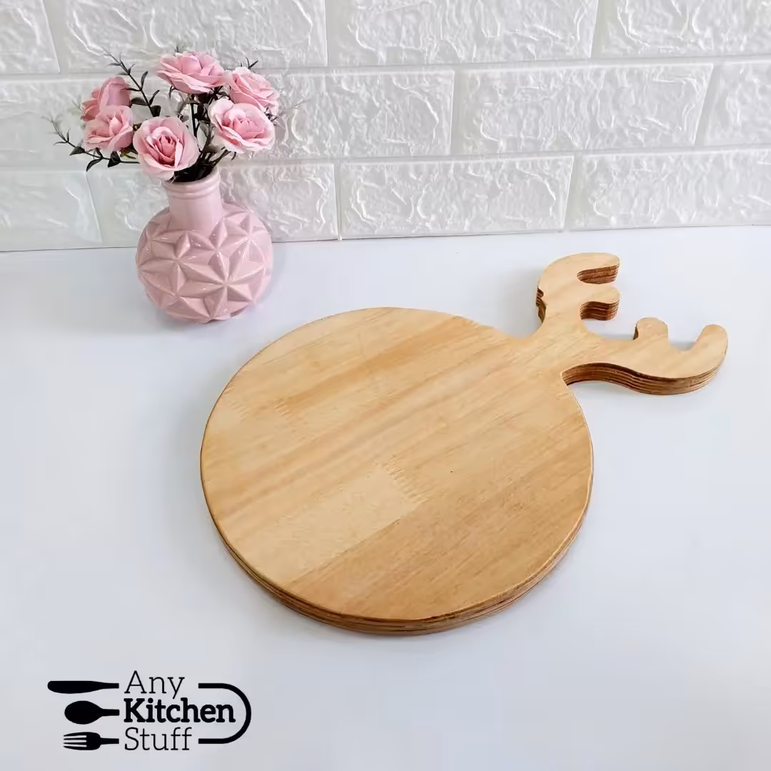 تخته سرو (تخته گوشت)چوبی گِرد شاخه گوزنی 13 لایه چوب بامبو