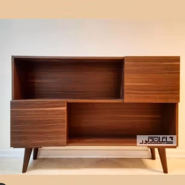 کتابخانه آرزو در دو رنگ سفید و گردویی زیبا و جادار