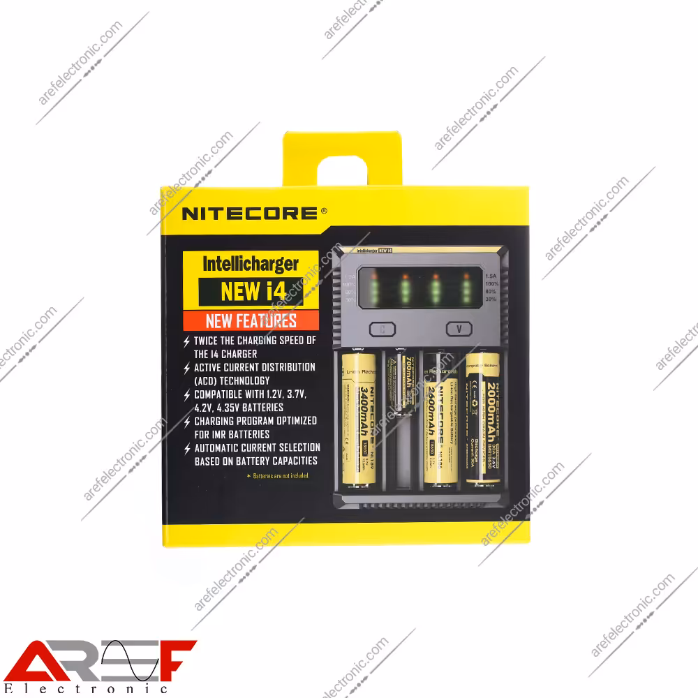 شارژر همه کاره چهارتایی NITECORE مدل NEW i4 - فروشگاه عارف الکترونیک