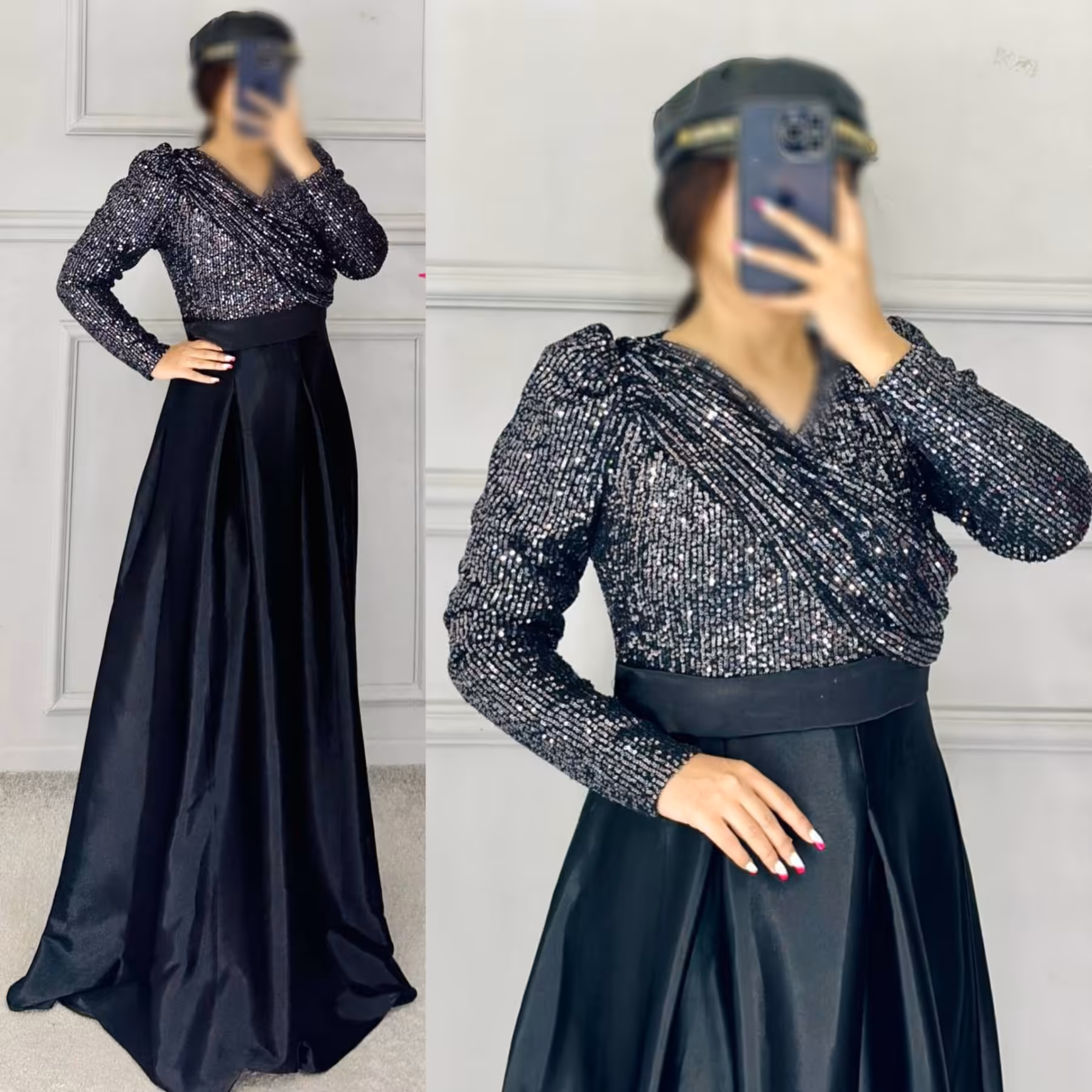 لباس مجلسی سایزبزرگ زنانه مدل کاتیا سایزبزبندی 36 الی 56