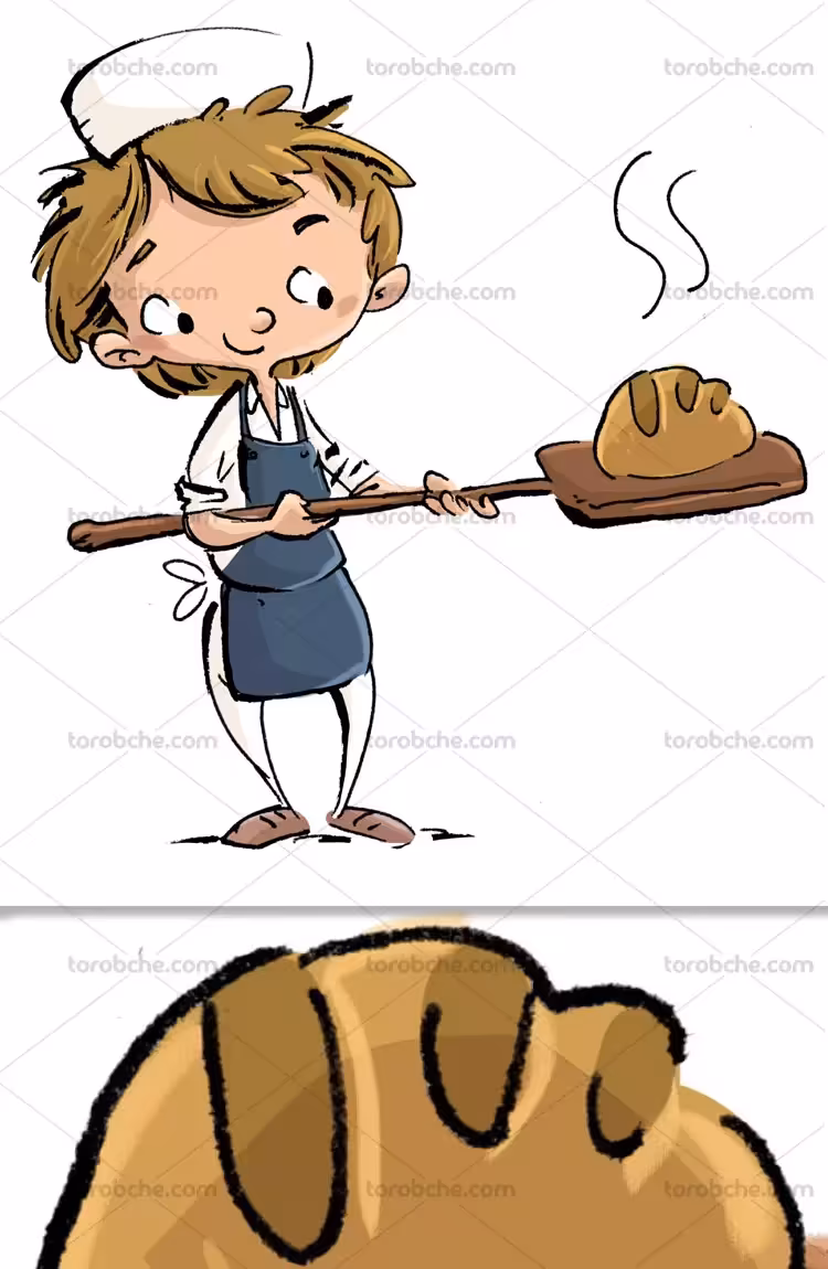 کاراکتر نانوا بصورت وکتور | گرافیک با طعم تربچه