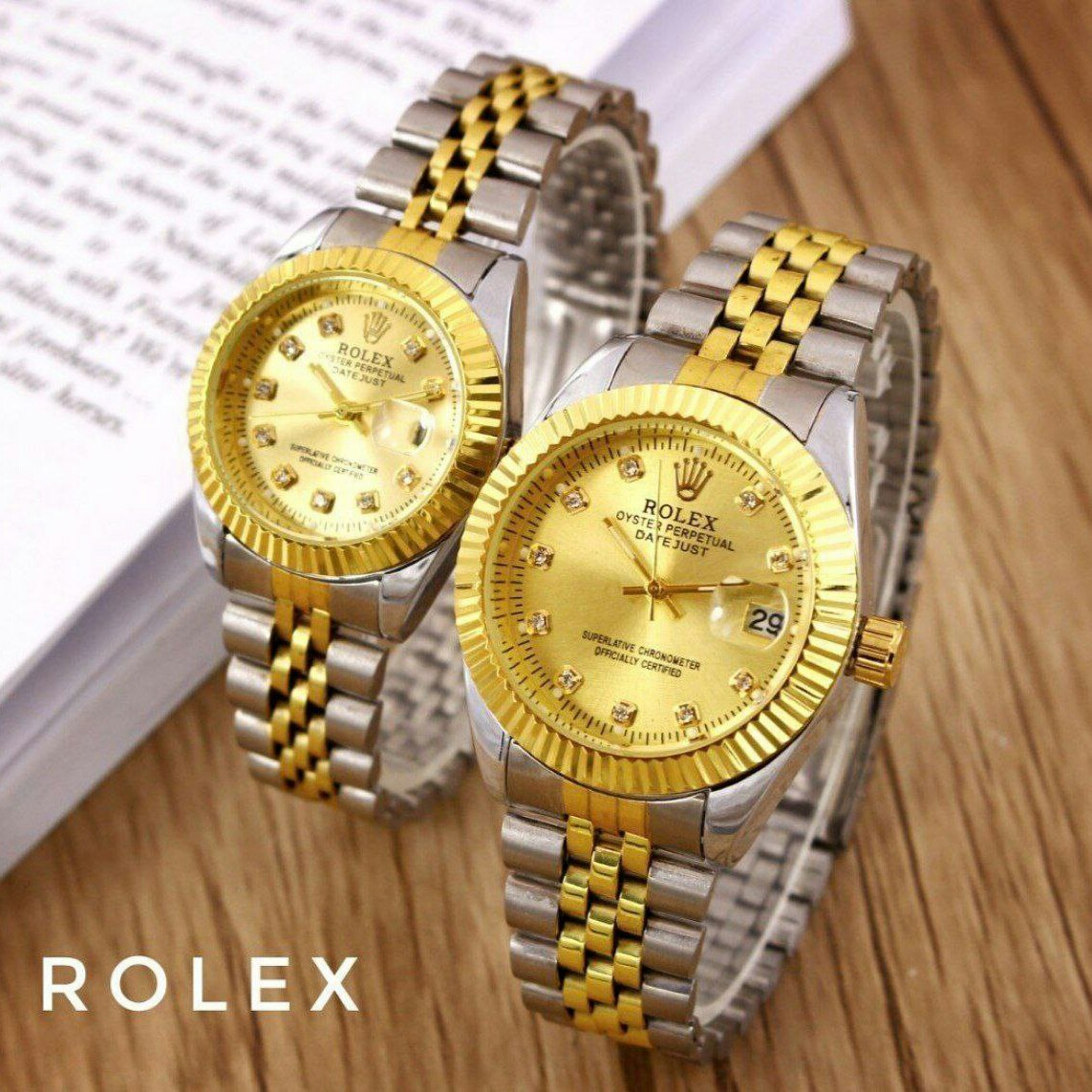 ست زنانه مردانه ساعت مچی رولکس دیت جاست دارای 6 ماه گارانتی موتور Rolex Date just