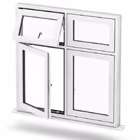 پنجره دوجداره با پروفیل ابسکون در رنگ سفید و مشکی