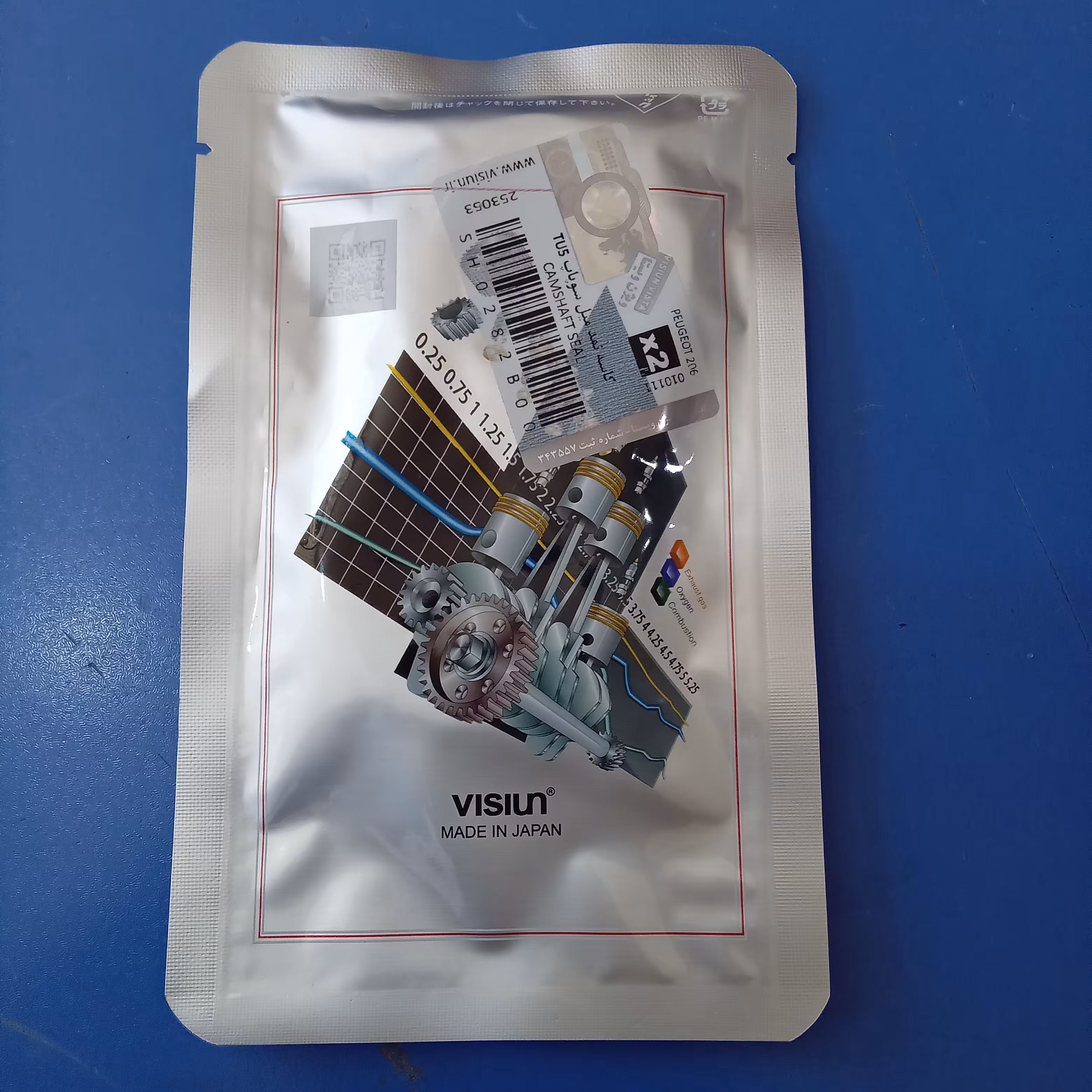 کاسه نمد میل سوپاپ پژو 206 تیپ 5 اصلی ویژن ساخت کشور ژاپن دوعدد