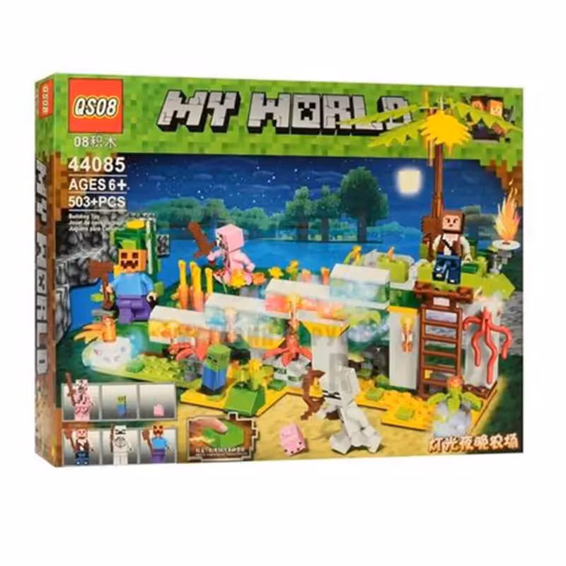 اسباب بازی لگو ماینکرفت 503 تکه چراغدار کد 44085