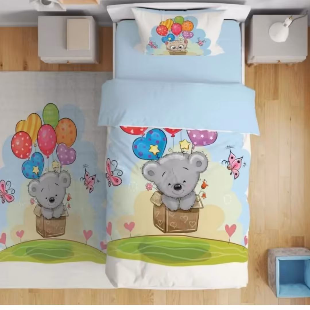 روتختی بچگانه یک نفره طرح خرس وبالن (پس کرایه)