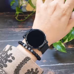ساعت ال ای دی دخترانه و پسرانه بند رابر مشکی مدل گرد