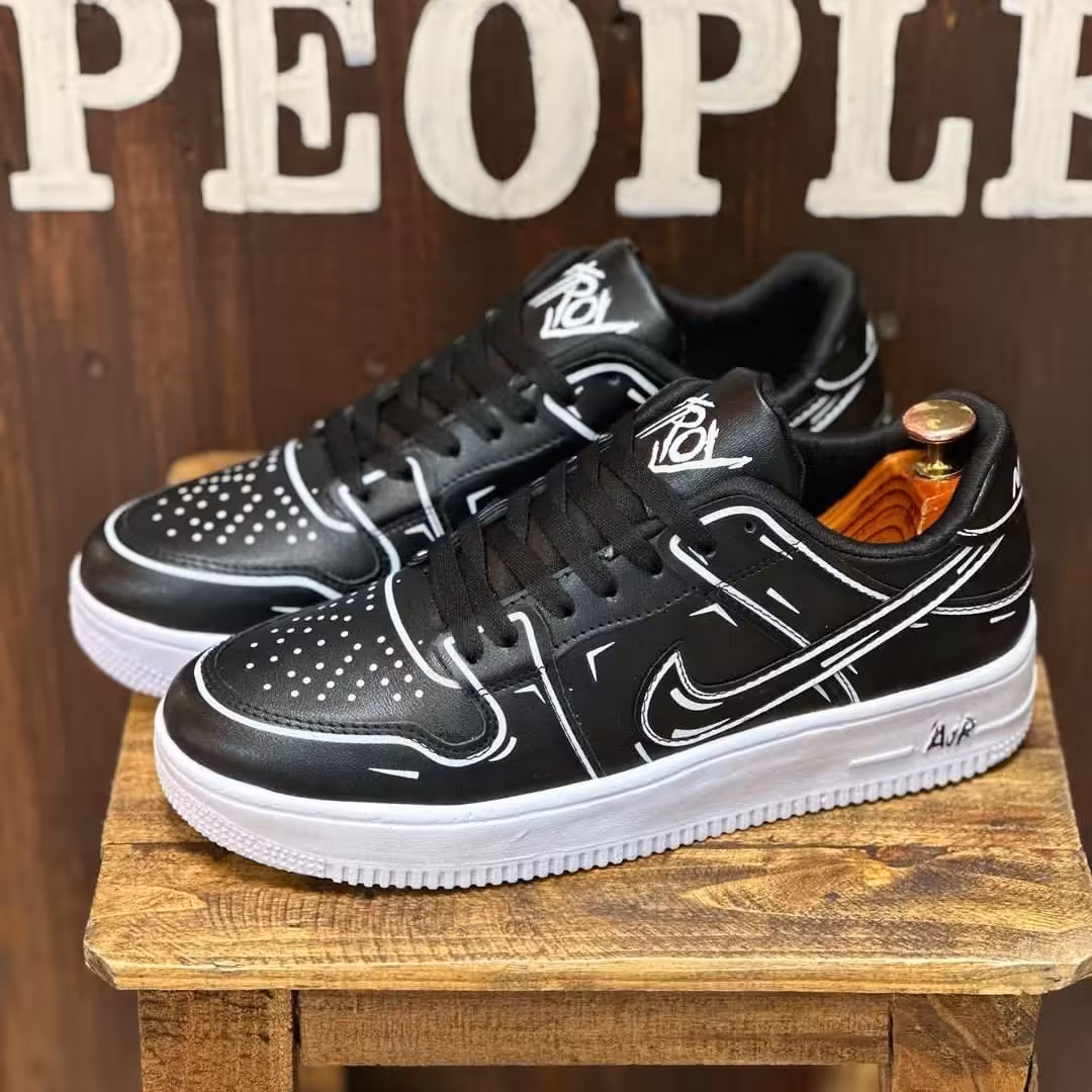 کفش نایک ایرفورس وان کاستوم رنگ مشکی ارسال رایگان 