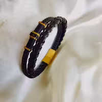 دستبند چرمی دو لاین 