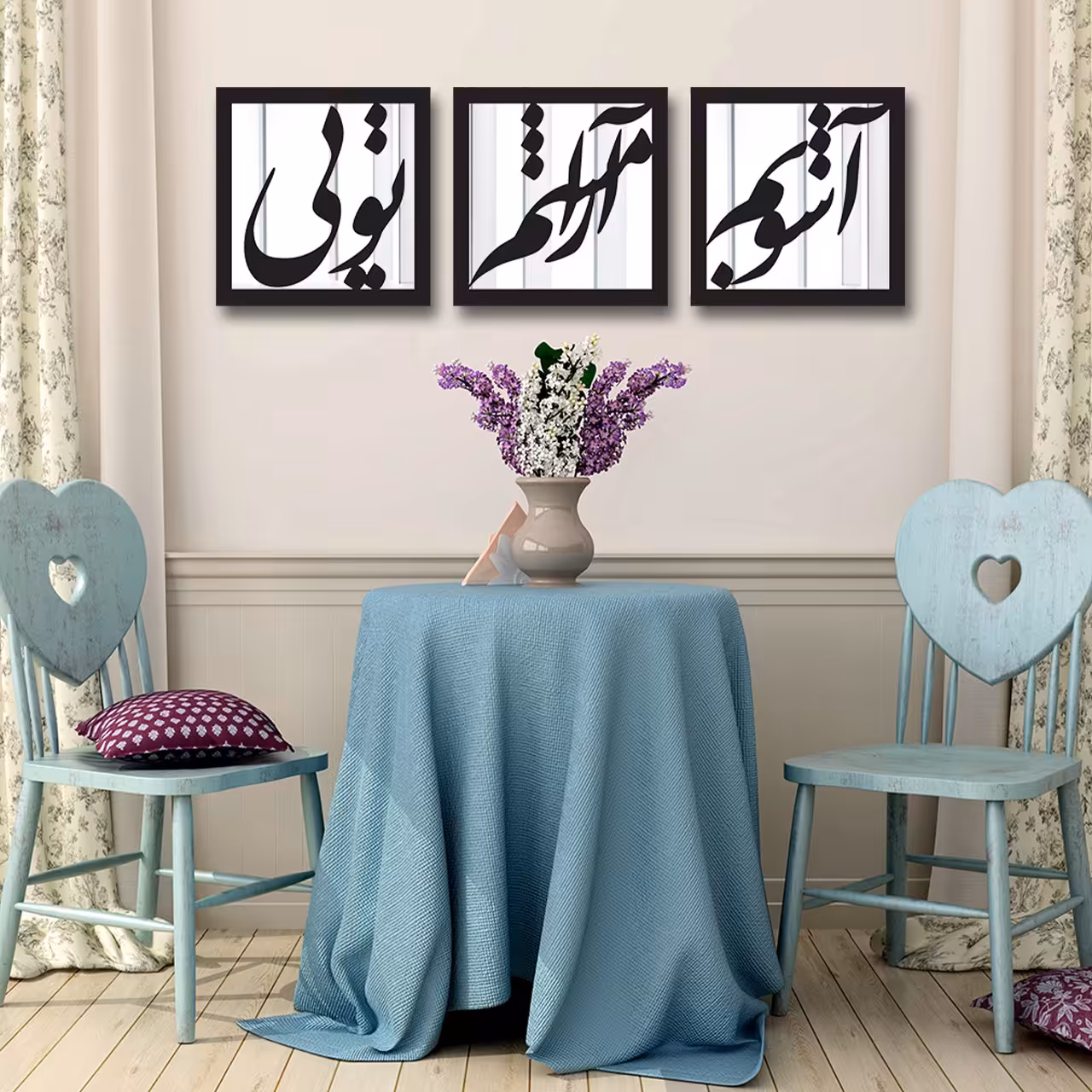 تابلو 3 تکه  آینه سالی وان مدل آشوبم 40