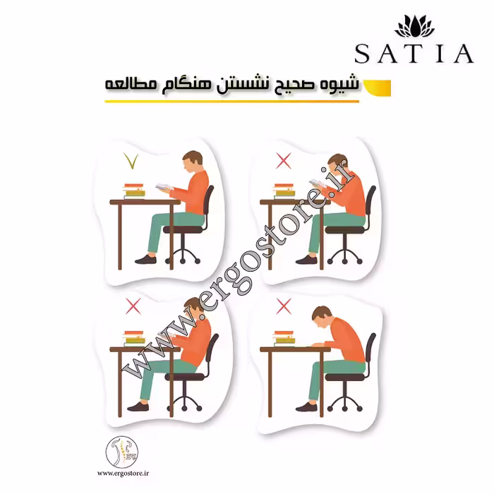 پوستر شیوه صحیح نشستن هنگام مطالعه