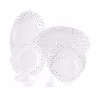 سرویس چینی زرین 6 نفره غذاخوری اسپاتی طلایی (28 پارچه)