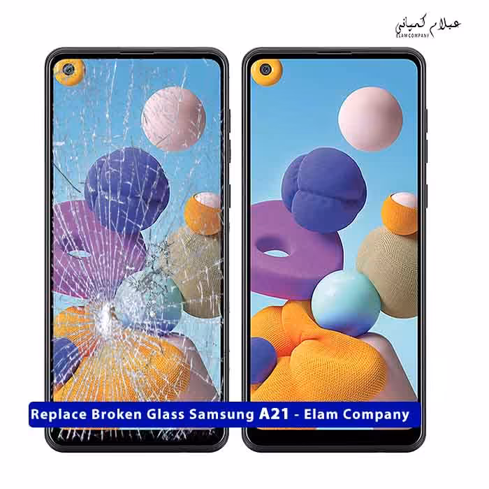 تعویض گلس تاچ ال سی دی سامسونگ A21 – ضمانتی و بدون ریسک