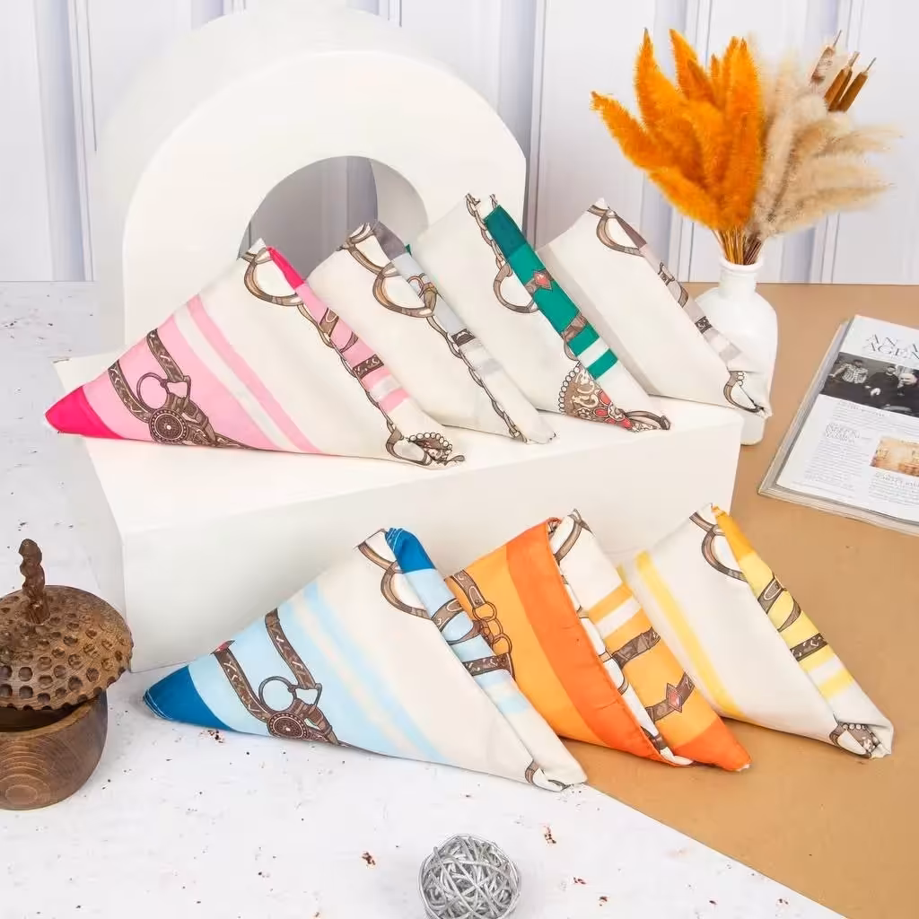 شال نخی مجلسی  سرخابی نارنجی سبز زنجیری