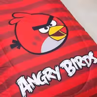 ست لحاف یک نفره نوجوان کتان سه تکه طرح انگری بردز  برند ملرز تبریز