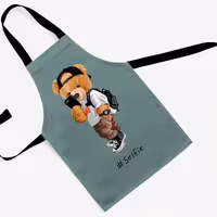 پیشبند تدی مخمل چاپ دیجیتال قابل شستشو و رنگ ثابت دارای آستر ضدآب کد 33