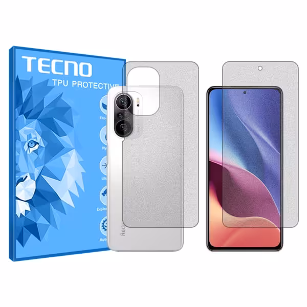 گلس صفحه نمایش و پشت گوشی شیائومی Redmi K40 مدل هیدروژلی مات برند تکنو کد SS