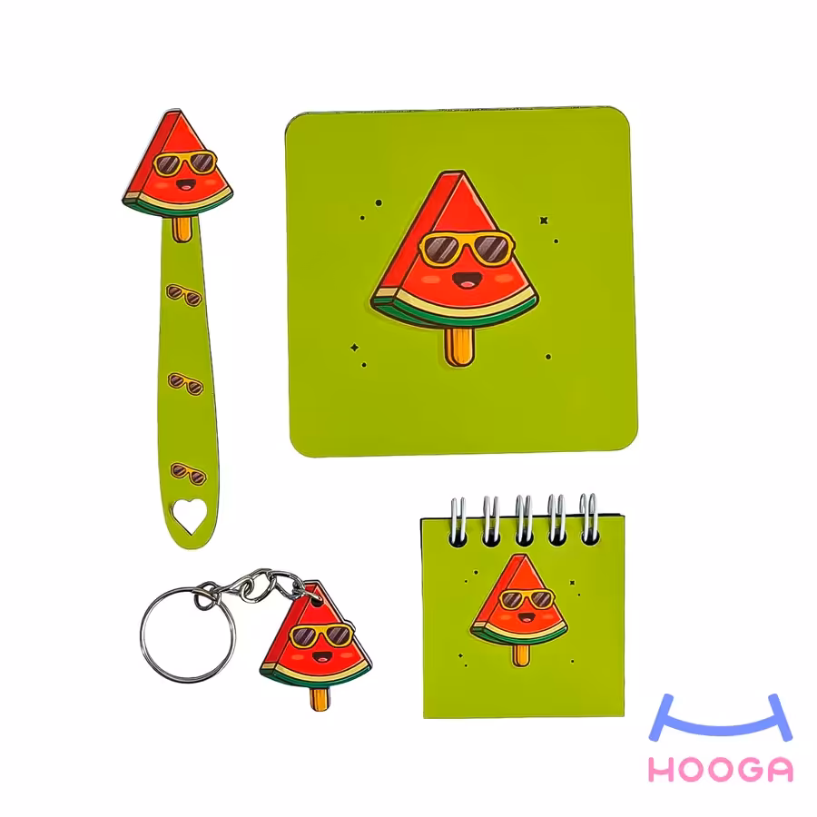 ست چهارتایی چوبی طرح هندوانه - هوگا شاپ - فروش انواع محصولات فانتزی