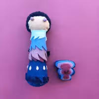  عروسک سرکلیدی یا جاکلیدی نمدی دختر اقیانوسی و تندر بازیگوش دست دوز ریووا