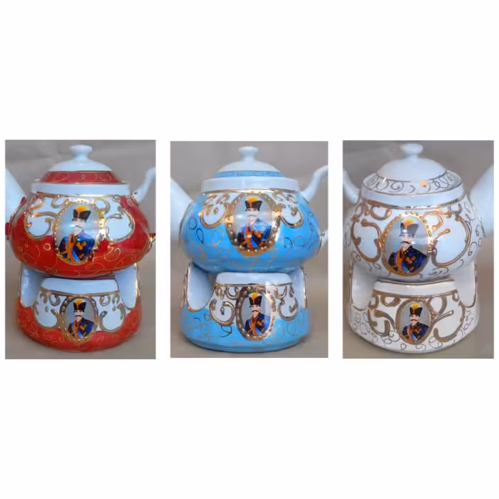 قوری و وارمر چینی شاه عباسی ..  آب طلا کاری 