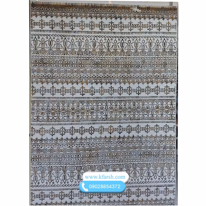 فرش مدرن و فانتزی زمینه سفید کد 1074