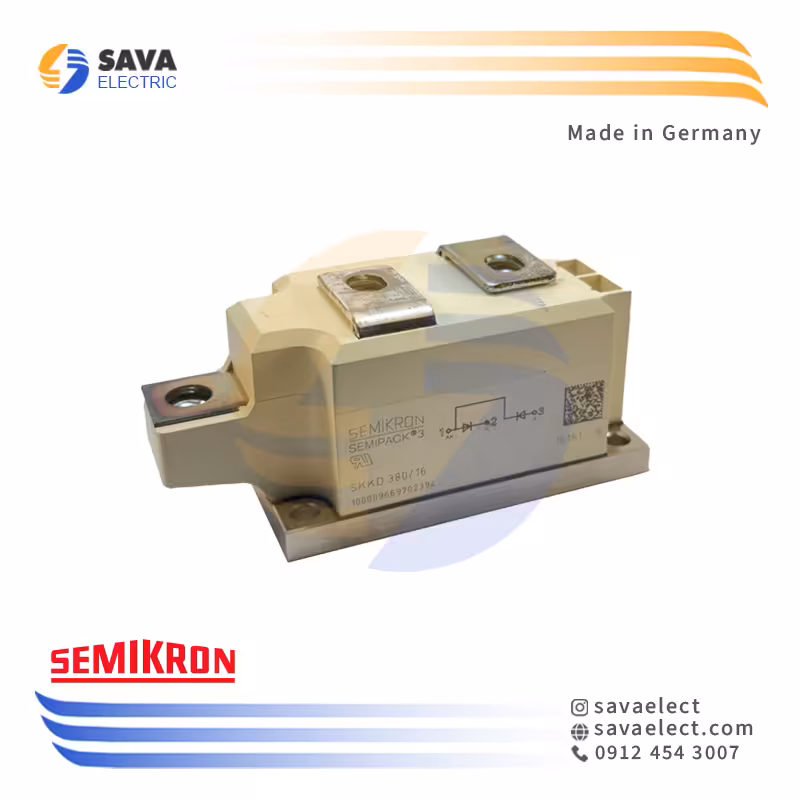 خرید دوبل دیود 380 آمپر 2200-800 ولت SKKD 380 سمیکرون آلمان | ساوا الکتریک