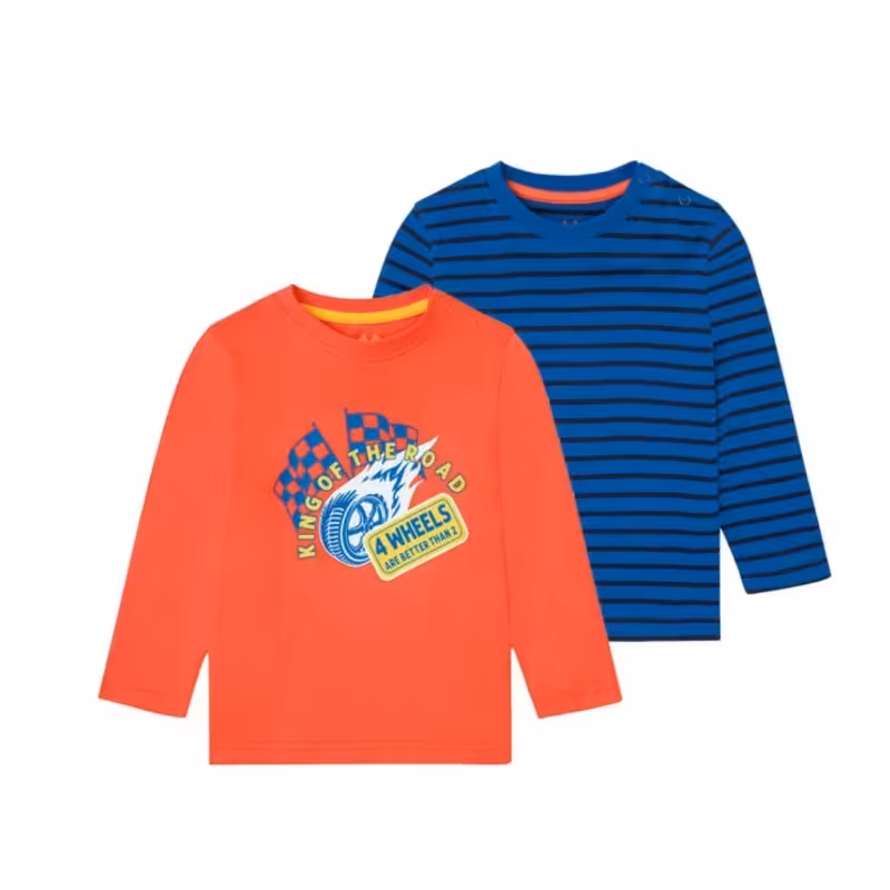 پک 2عددی بلوز پسرانه نخ پنبه بهاره سایز  (1 تا 2 )(2 تا 4سال) برند لوپیلو آلمان  پوشاک کودک نیکا ()