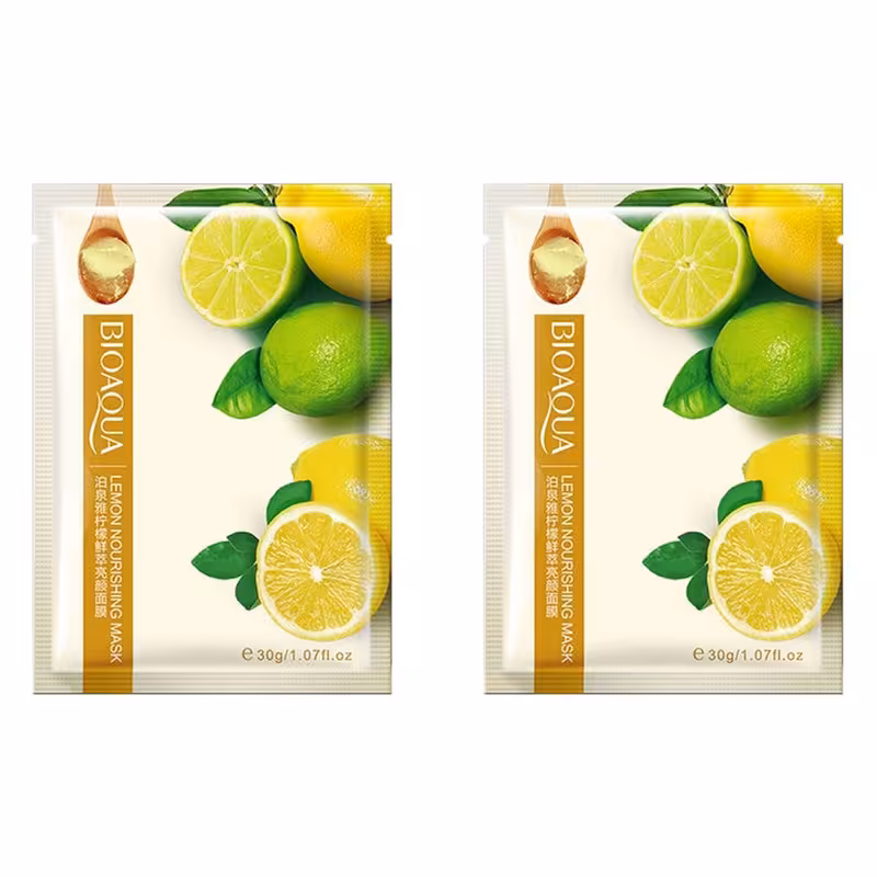 ماسک صورت بایو آکوا مدل Lemon وزن 30 گرم مجموعه 2 عددی