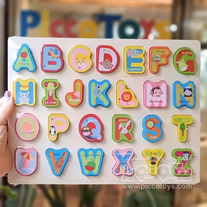 پازل چوبی جاگذاری حروف الفبا انگلیسی مدل حیوانات کد 4049058