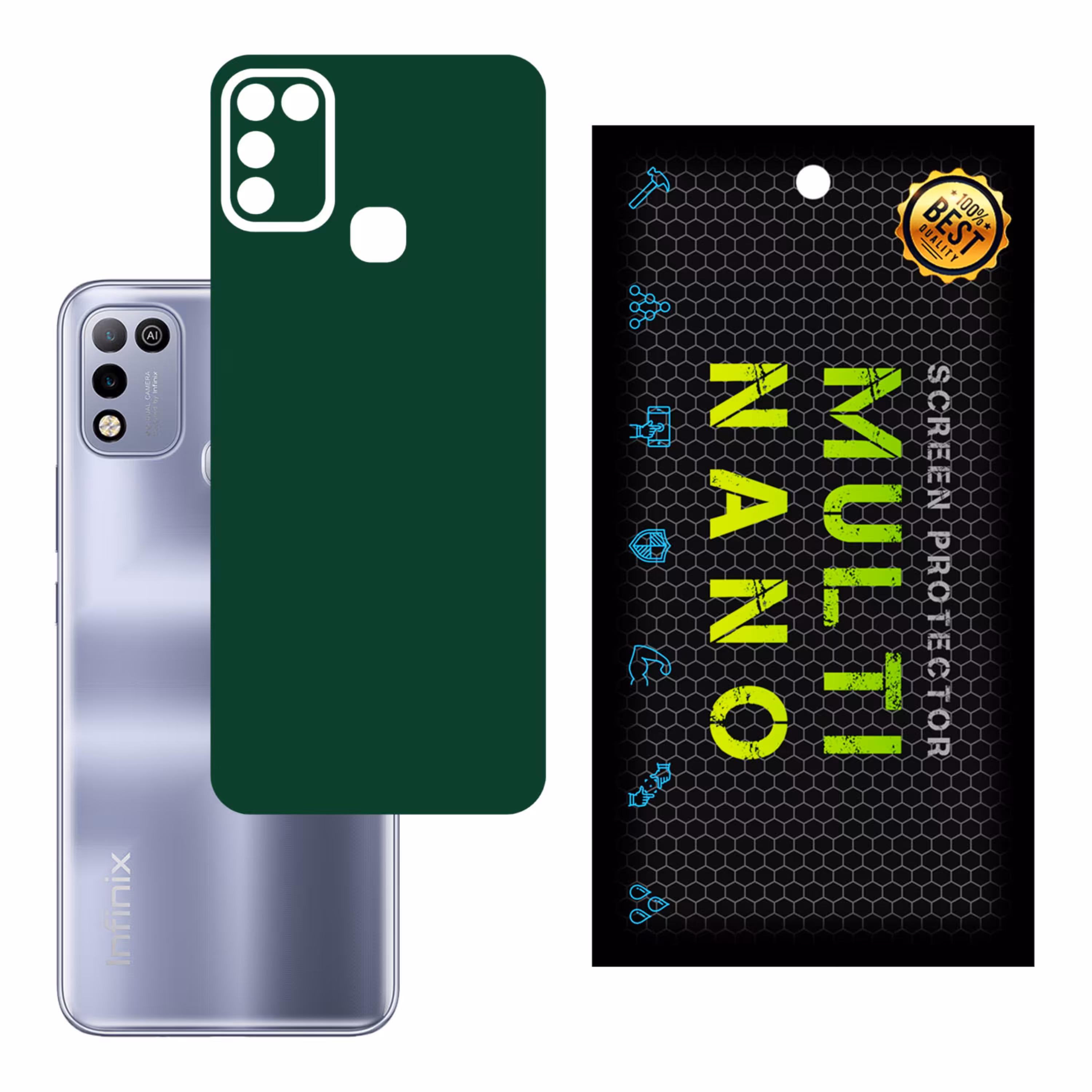برچسب پوششی MultiNano مدل X-F1M-Green برای پشت موبایل اینفینکس Hot 10 Play