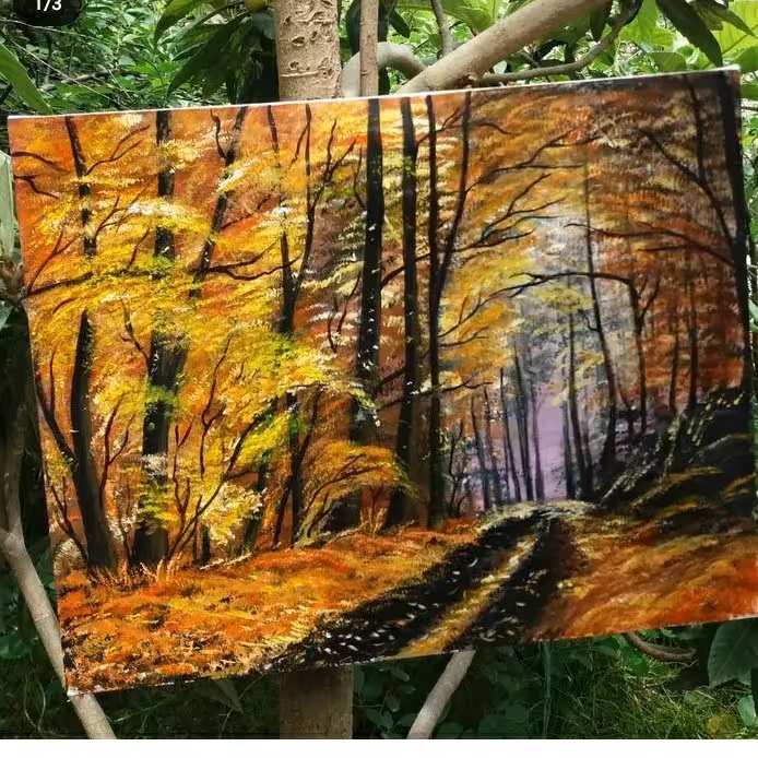 تابلو رنگ اکرلیک پاییزی