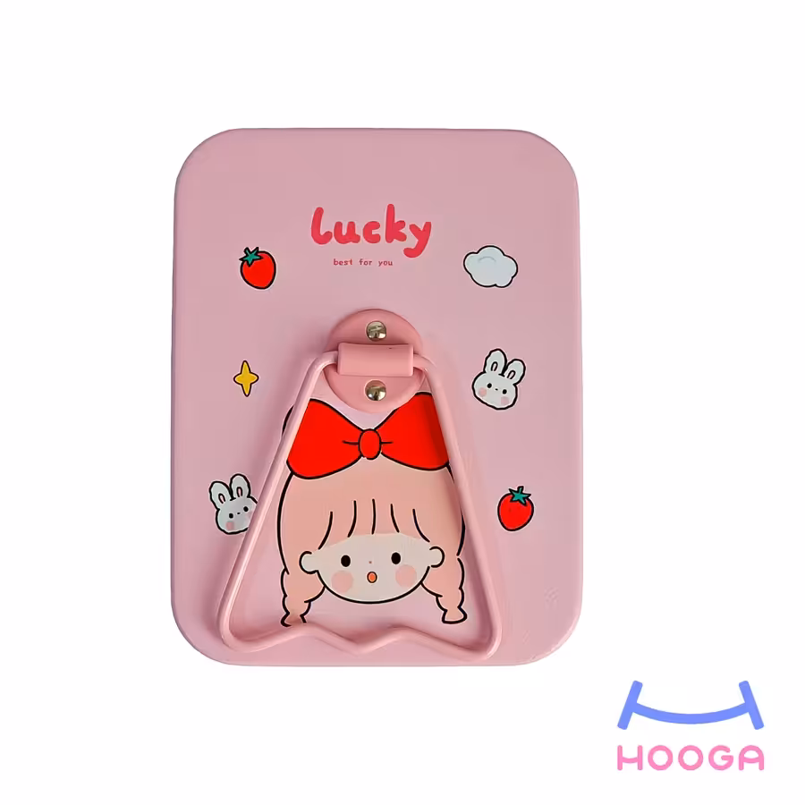 آینه فانتزی رومیزی طرح دختر و توت فرنگی