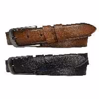 کمربند مشکی مردانه و زنانه ست چرم اصل 2 تایی جین یک تکه 4.5 سانتی متری اسپرت برنزه GoDeri