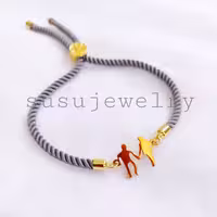 دستبند زنانه مردانه عاشقانه استیل با بند فریسایز آسانسوری طوسی