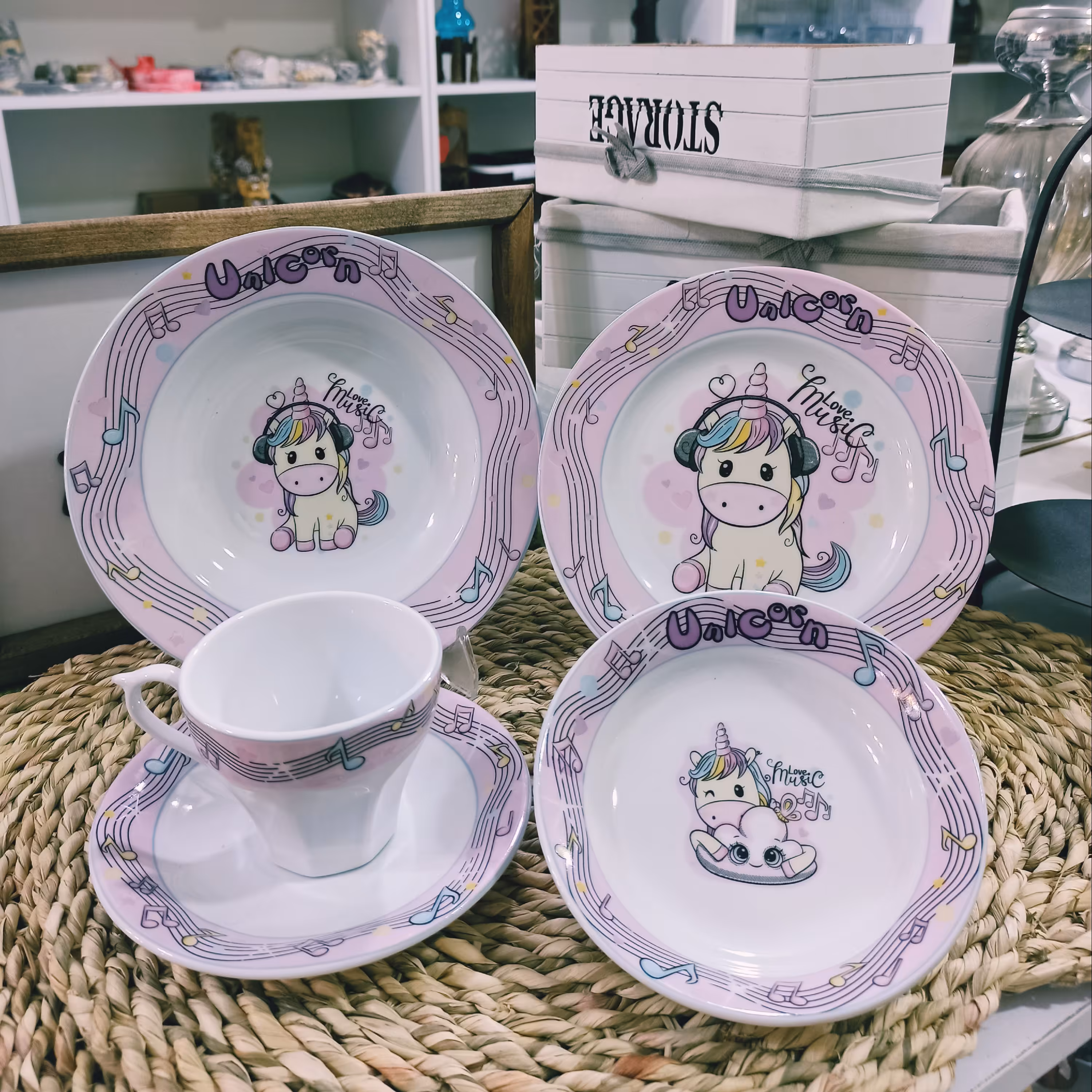 سرویس غذا خوری کودک طرح عروسکی 5 پارچه چینی درجه یک