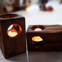 جا شمعی 2 تیکه چوبی