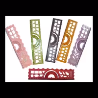 خط کش ژله ای شابلون نقاله دار 20 سانت بسته ی 18 عددی