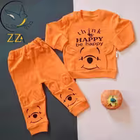 بلوز شلوار  نوزادی طرح خرس هپی Happy سایزبندی 1-2
