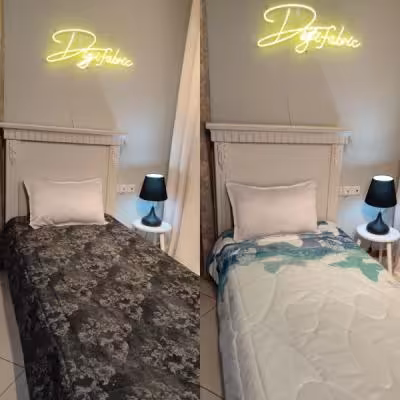 لحاف یک نفره طرح پروانه آبی و پترن