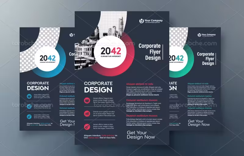 وکتور تراکت بیزینس سرمه ای سفید | گرافیک با طعم تربچه