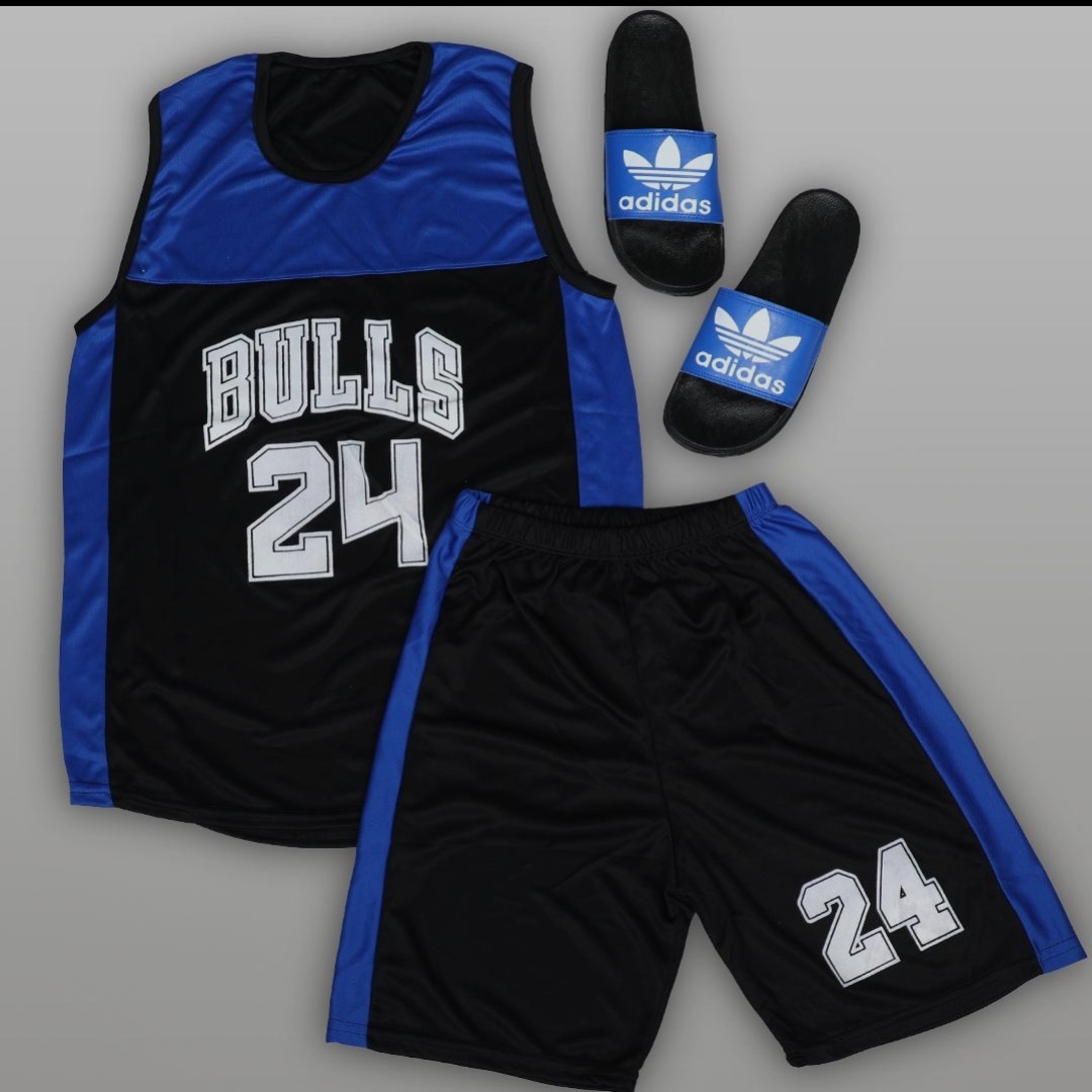 ست تاب و شلوارک مردانه BULLS آبی باتیک بوتیک