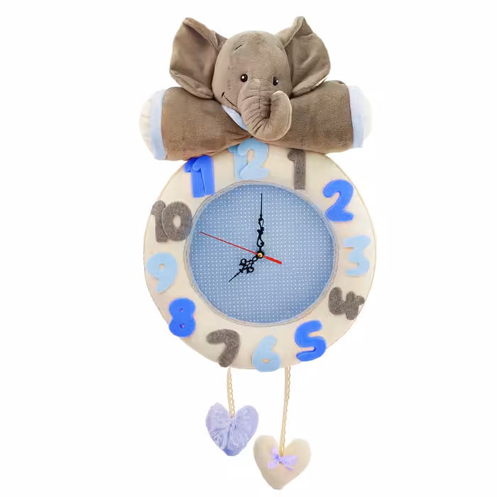 ساعت دیواری کودک نی نی سیس مدل فیل کد W-F-AB