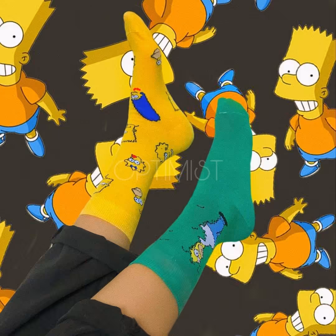 جوراب سیمپسون ساقدار تا به تا نخ پنبه فری سایز