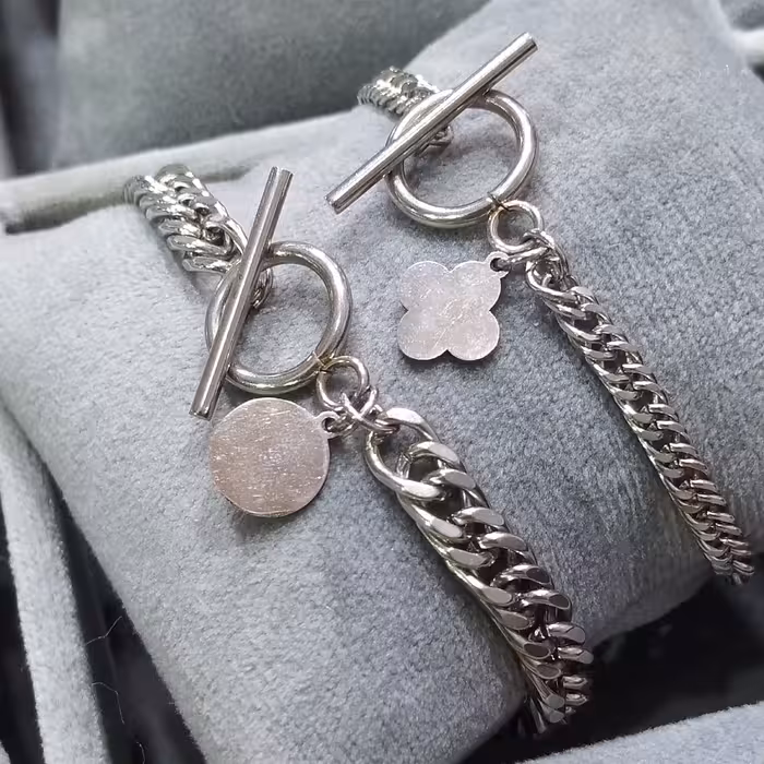 دستبند  استیل ، دستبند کارتیر  دستبند نقره ای