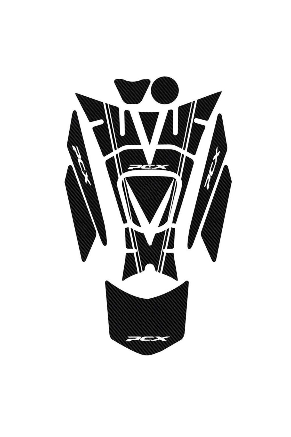 محافظ باک و برچسب مشکی PCX 2018 20 PAD CARBON 11 قطعه Redline Grafik