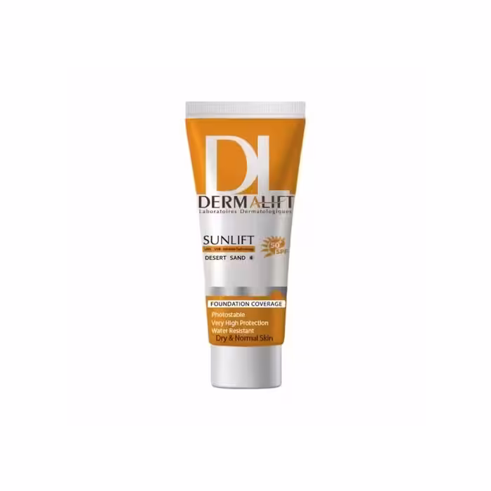 کرم ضد آفتاب SPF50 شماره 4 شن صحرایی مناسب پوست خشک و معمولی درمالیفت 40 میل