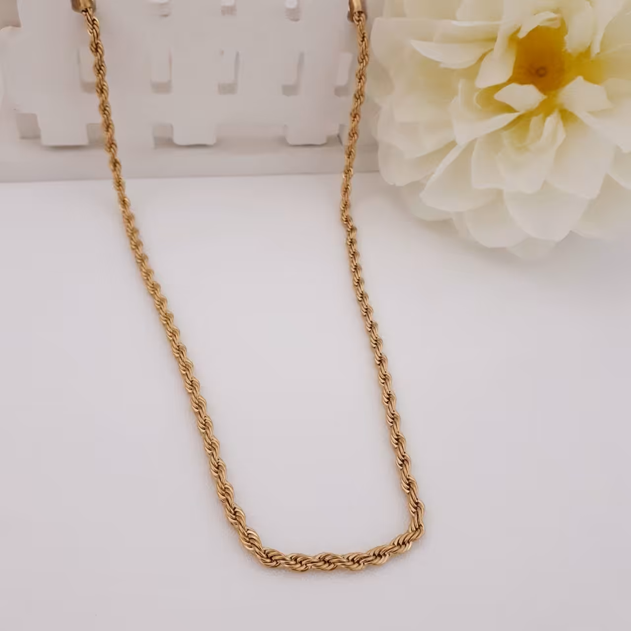 زنجیر طنابی کد7662 طرح طلا. استاینلس استیل. با آبکاری طلا. ضد حساسیت. رنگ ثابت