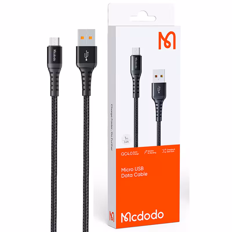 کابل فست شارژ Micro-USB مک دودو مدل CA-2281 3A QC4  طول 1 مترMcdodo CA-2281 3A QC4 Micro-USB, 1M