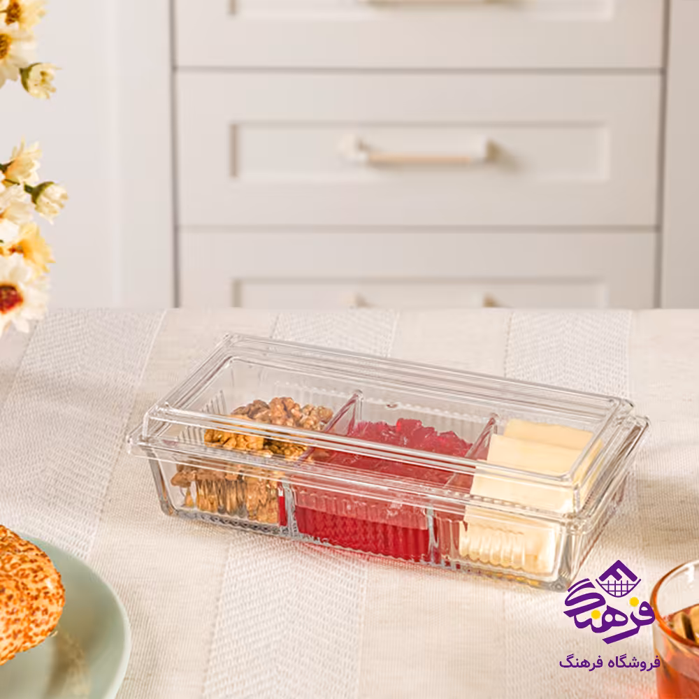 اردوخوری شیشه ای درب آکرولیک لیمون