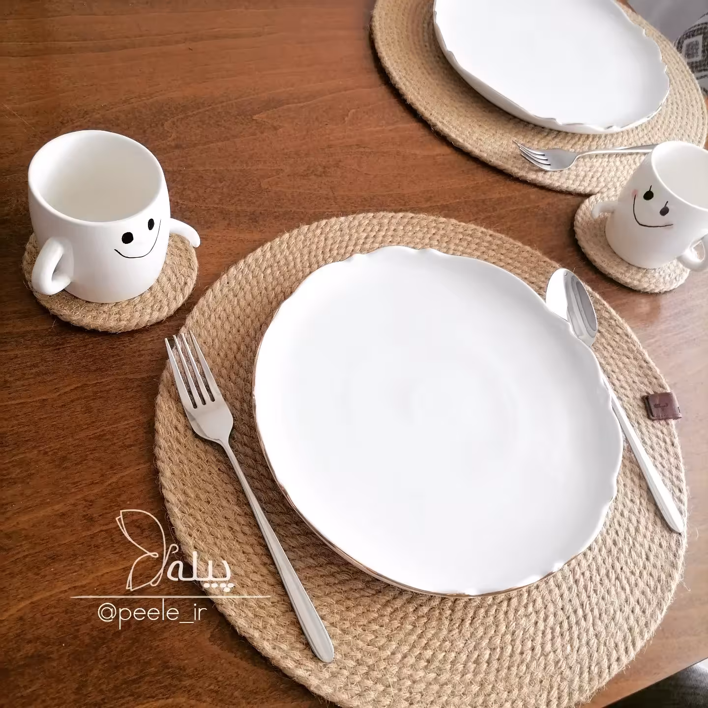 زیر بشقابی کنفی 6 عددی پیله قیطان دوزی،